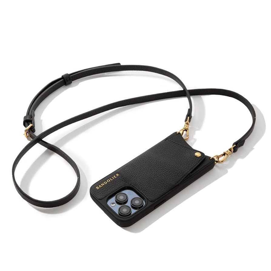 Bandolier Emma Crossbody Wallet Phone Case for iPhone 15 Pro. 100% Genuine Pebble Leather. Adjust... | Amazon (US)