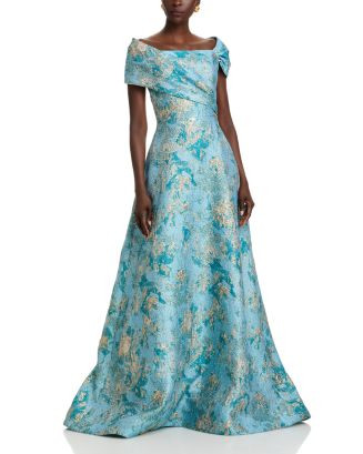 Metallic Jacquard Asymmetrical Gown | Bloomingdale's (US)