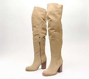 Kelsi Dagger Suede Medium Calf Over the Knee Boots - Logan | QVC