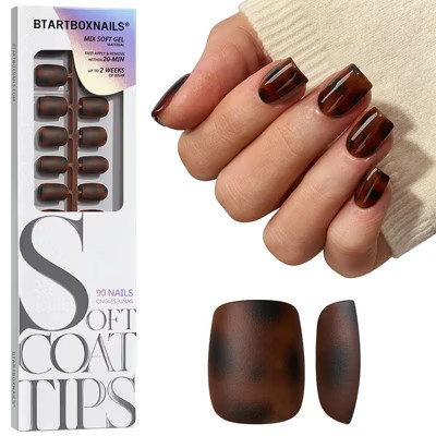 BTArtboxnails SOFTCOATTIPS Press - On Nails - Tortoiseshell- Extra Short Square- 90ct | Target