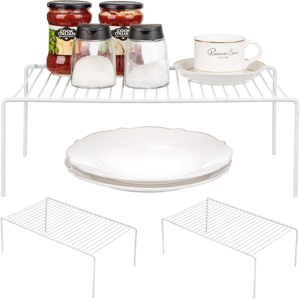 Amazon.com: GEDLIRE Kitchen Cabinet Shelf Organizer Set of 3, Large (15.7 x 9.4 inch) Metal Wire ... | Amazon (US)