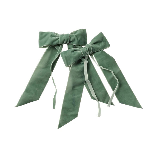 Island Green Velvet Bow - Set of 2 | Cailini Coastal