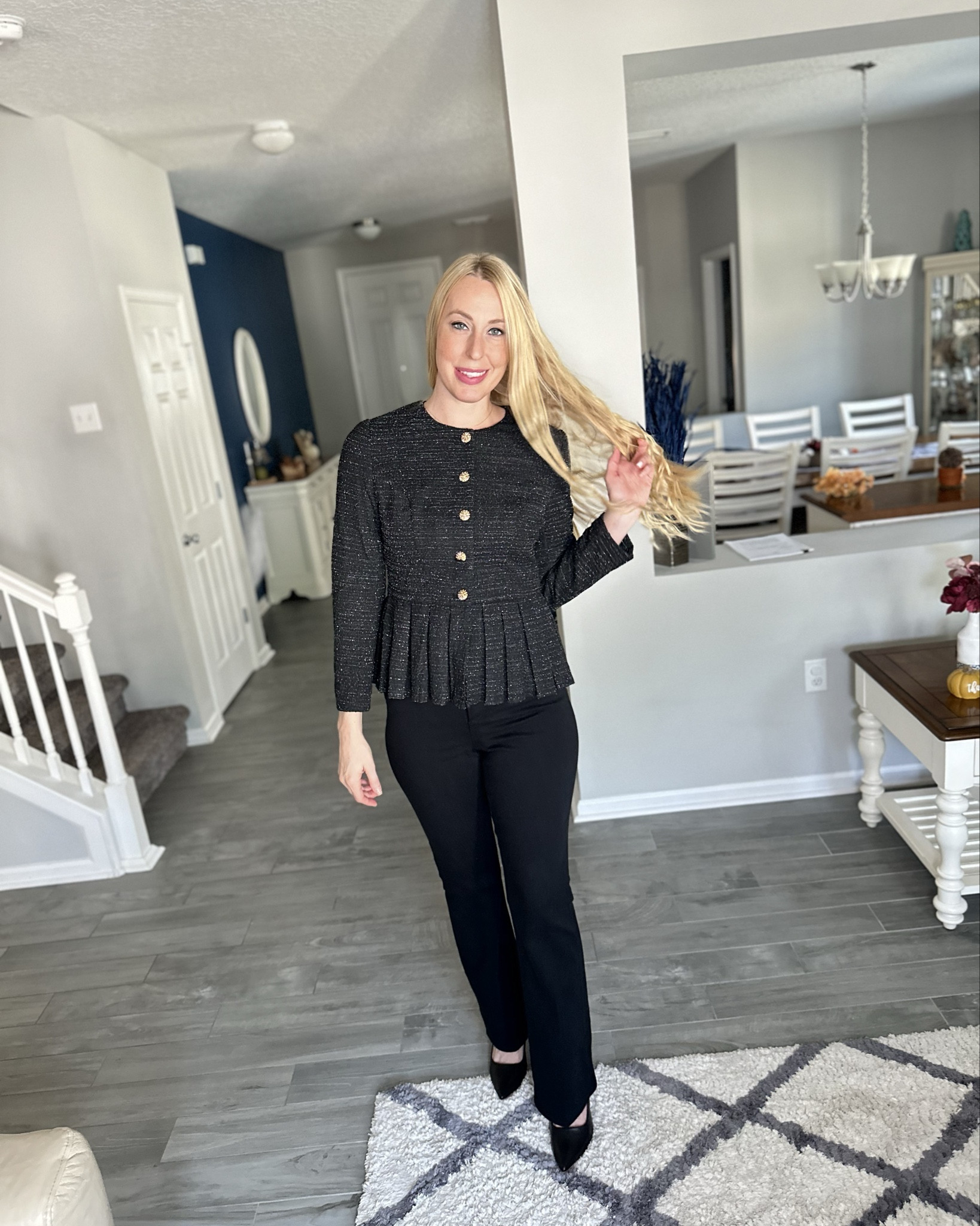 Fabulous and fashionable button up coat 
🖤 fits true to size, wearing size small 
🖤 a perfect fit for work or going out 

#LTKStyleTip #LTKFindsUnder50 #LTKWorkwear