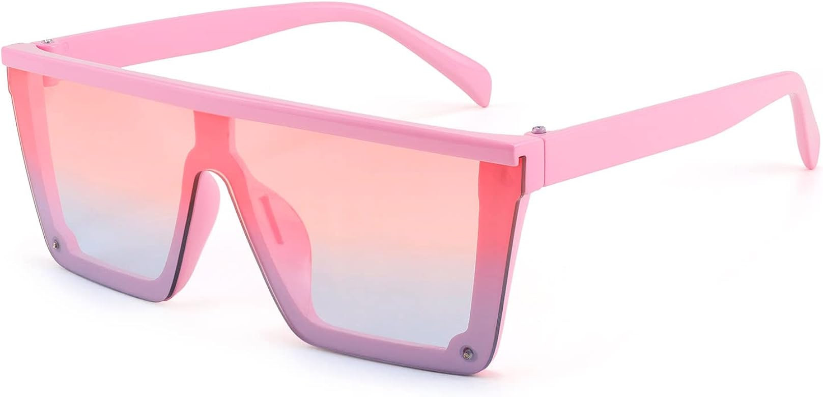 FEISEDY Kids Sunglasses, Flat Top Shield Square Sunglasses with Rimless Fashion Shades for Age 1-... | Amazon (US)