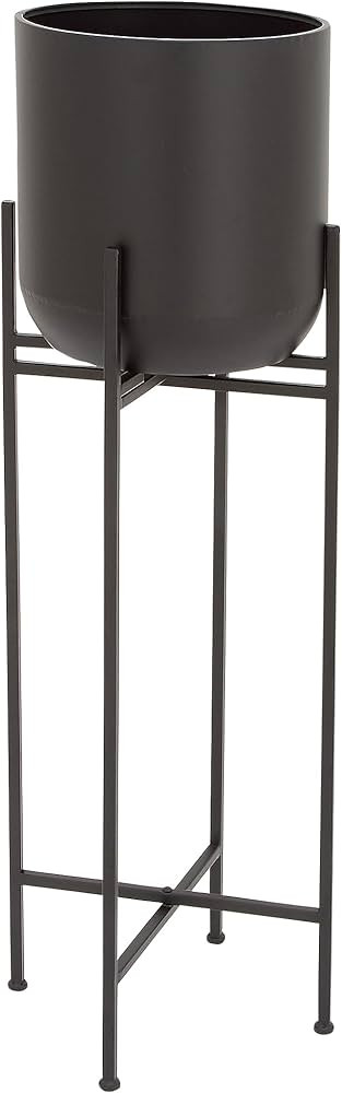 Deco 79 Metal Round Planter with Removable Stand, 12" x 12" x 42", Black | Amazon (US)