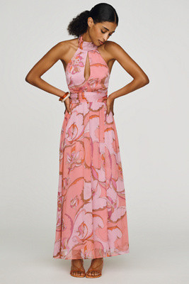 Maeve Cutout Halter Maxi Dress | Anthropologie (US)