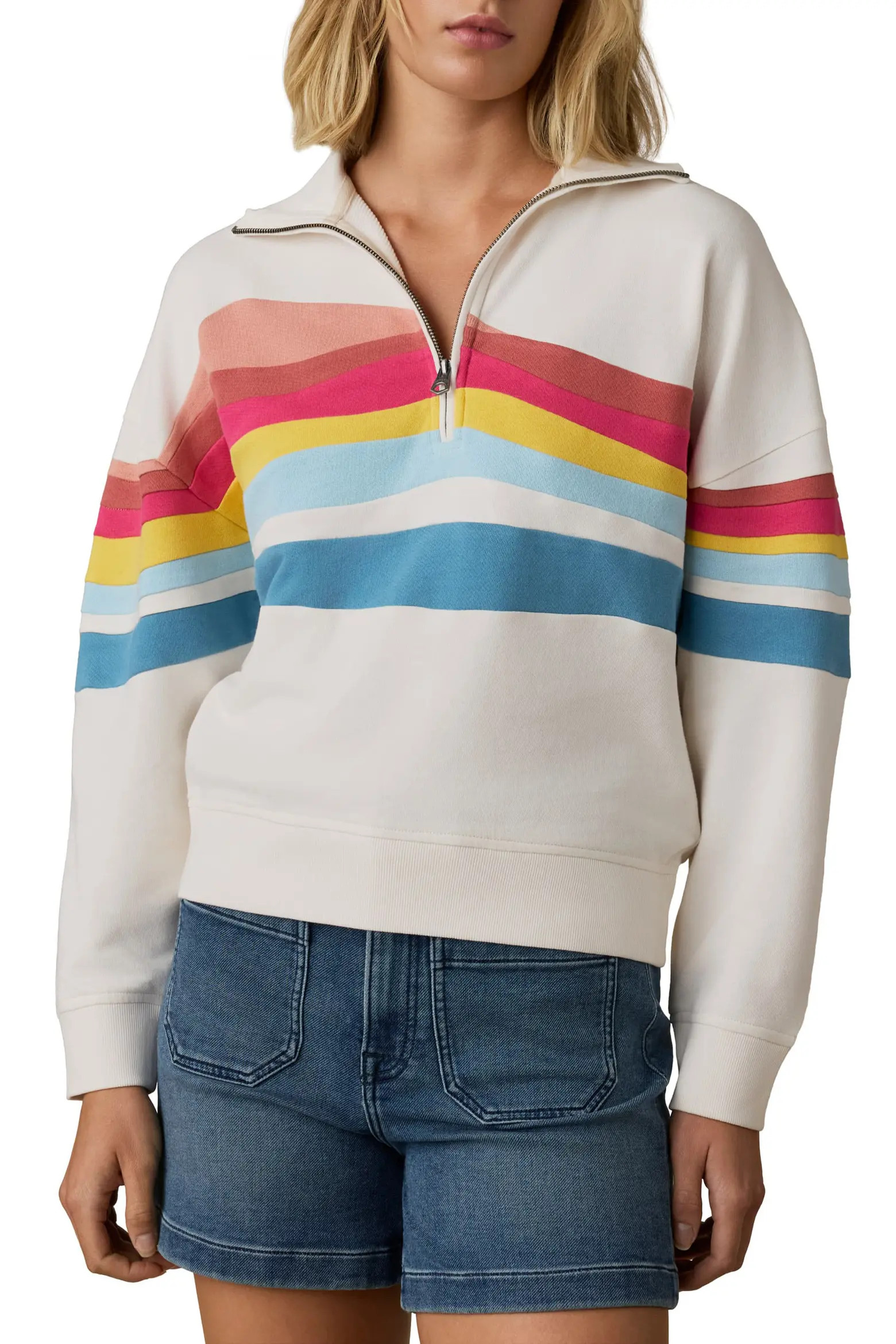 Soleil Quarter Zip Organic Cotton Terry Sweatshirt (Women) | Nordstrom | Nordstrom