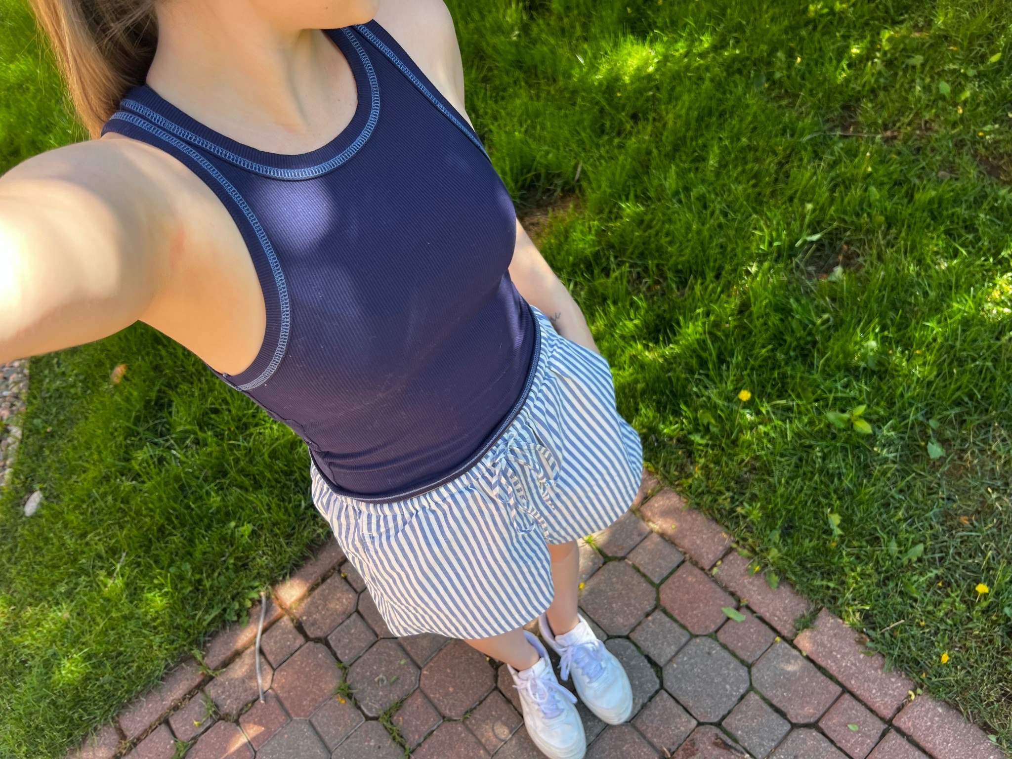 Navy blue tank from the Hyve boutique and striped shorts from Madewell! Wearing XS in both 

#LTKSeasonal #LTKSummerEdit #LTKTravel