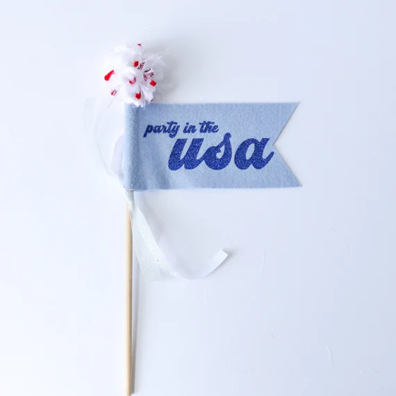 Party In The USA Pennant Flag, 4th of July Pennant Flag, American Flag, Felt Pennant, Party Decor... | Etsy (US)