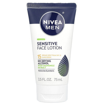 Nivea, Men, Sensitive Face Lotion, SPF 15, 2.5 fl oz (75 ml) | iHerb