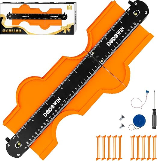 10+5 Inch Connectable Contour Gauge with Lock, Extended Profile Duplicator Tool for Flooring, Til... | Amazon (US)