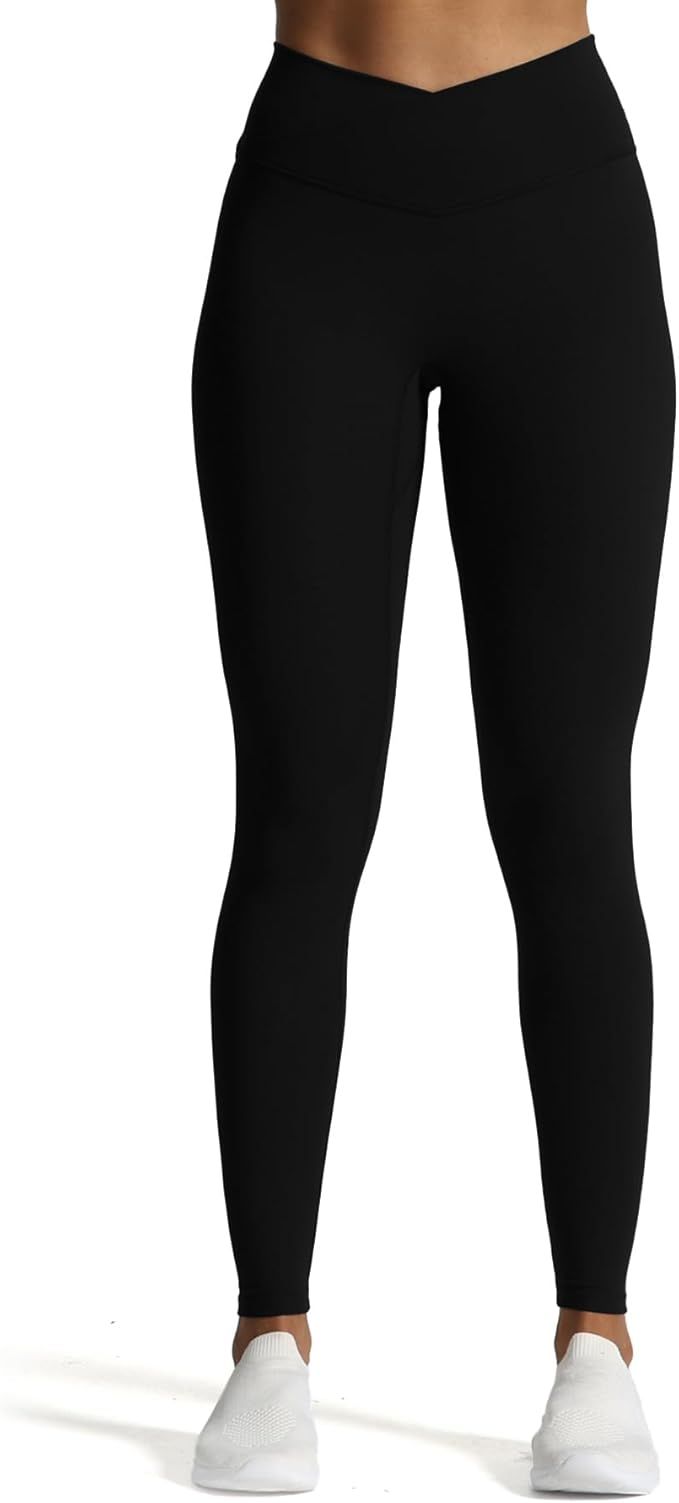 Aoxjox High Waisted Workout Leggings for Women Cross-Waist Crossover Tummy Control Trinity Butter... | Amazon (US)