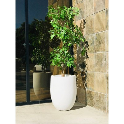 Rosemead Home & Garden, Inc. 17" Wide Modern Concrete Indoor Outdoor Planter Pot Pure White | Target