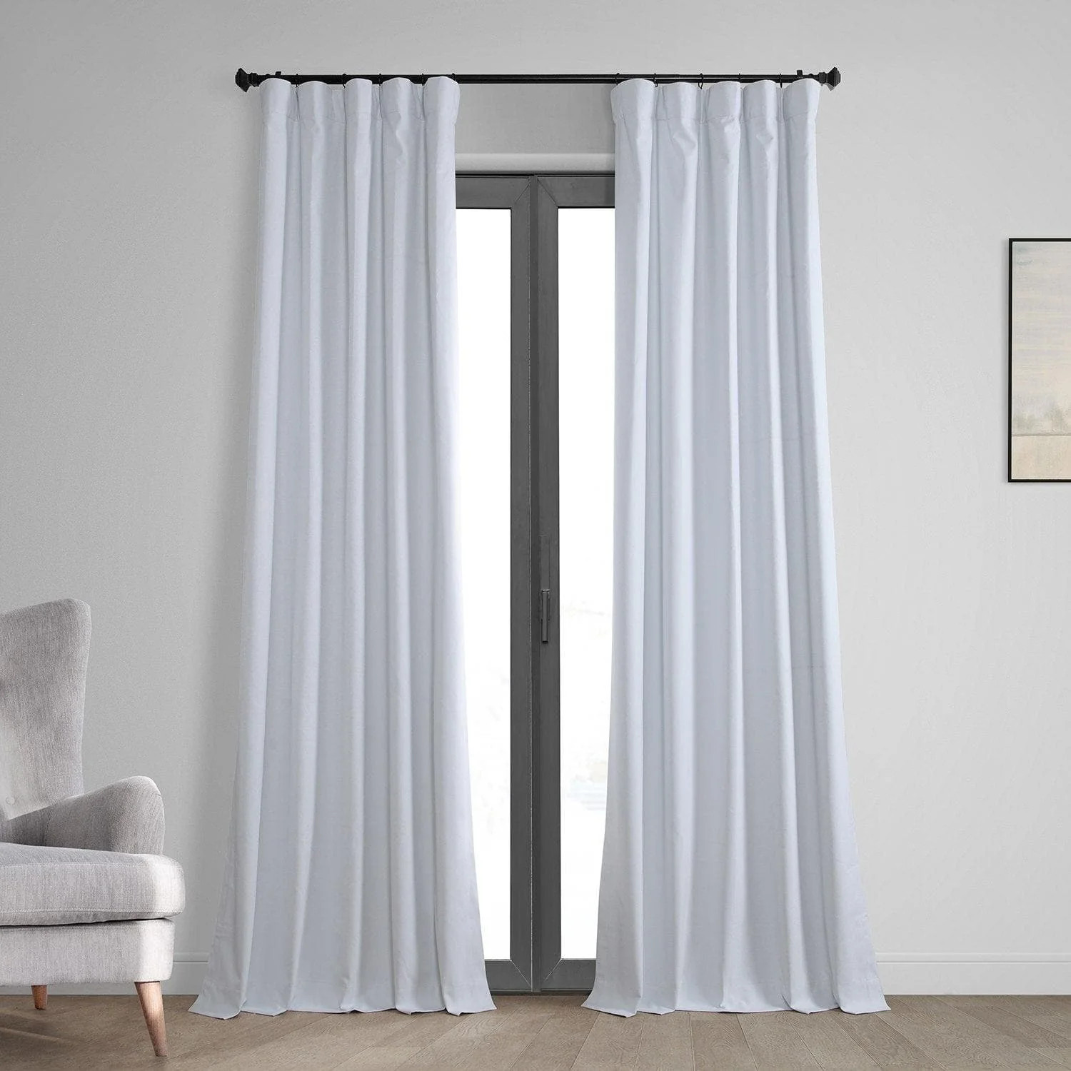 White Thermal Cross Linen Weave Blackout Curtain | Half Price Drapes