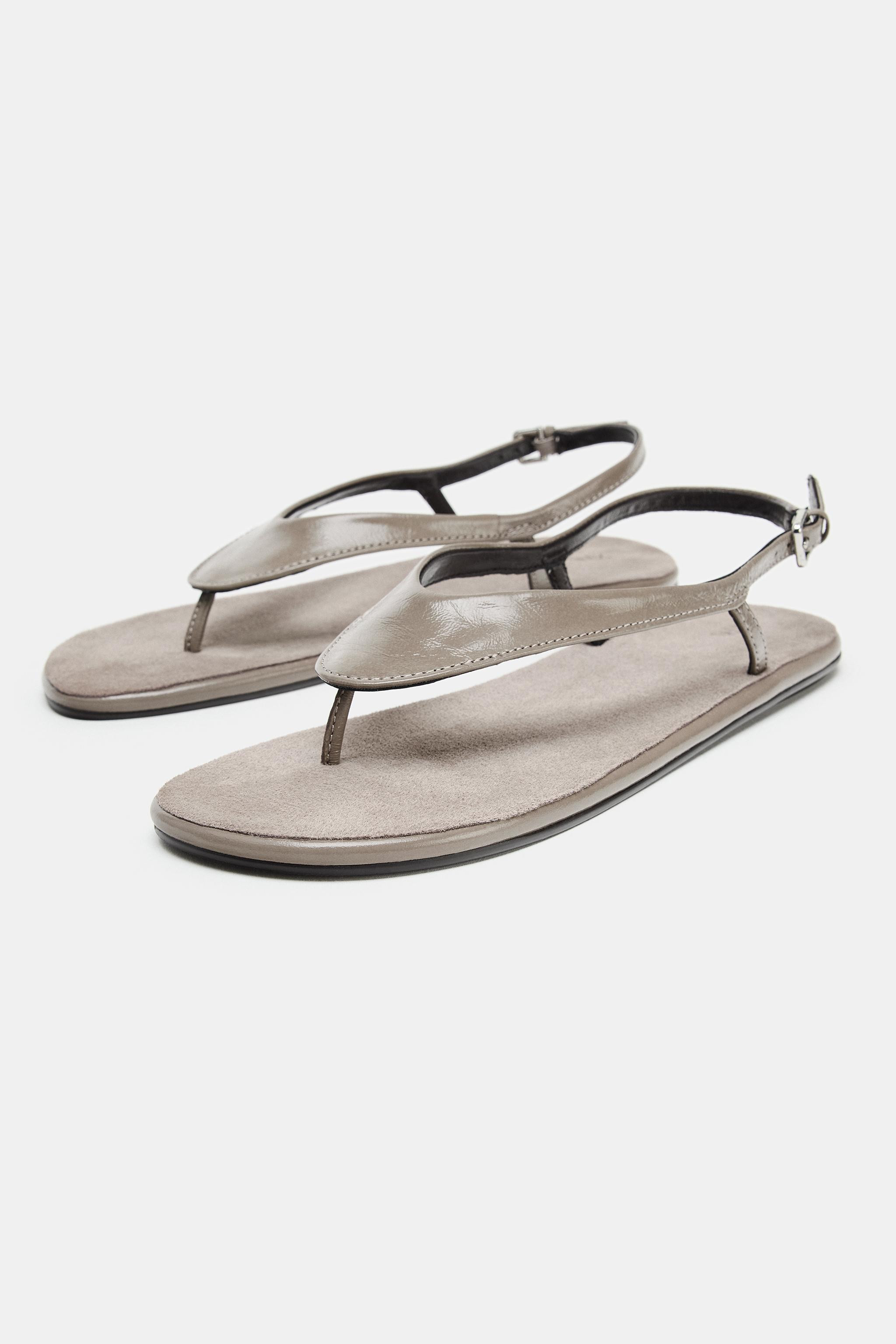 LIMITED EDITION FLAT LEATHER SANDALS | Zara US