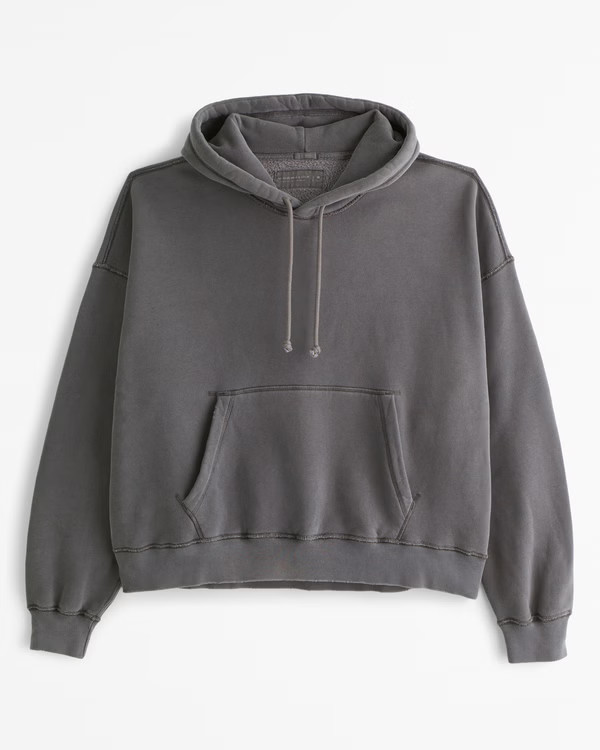 Men's Essential Cropped Popover Hoodie | Men's 20% Off Select Styles | Abercrombie.com | Abercrombie & Fitch (US)