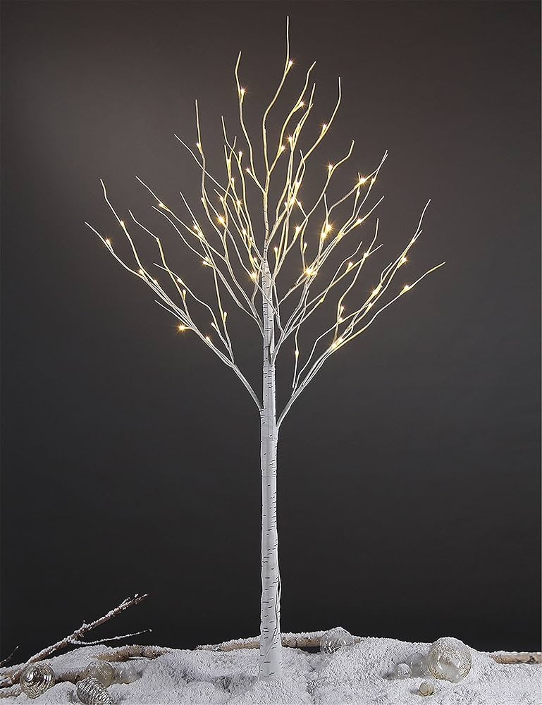 LIGHTSHARE 6FT Birch Tree, 72 LED Lights, Warm White, for Home, Festival, Party, and Christmas De... | Amazon (US)