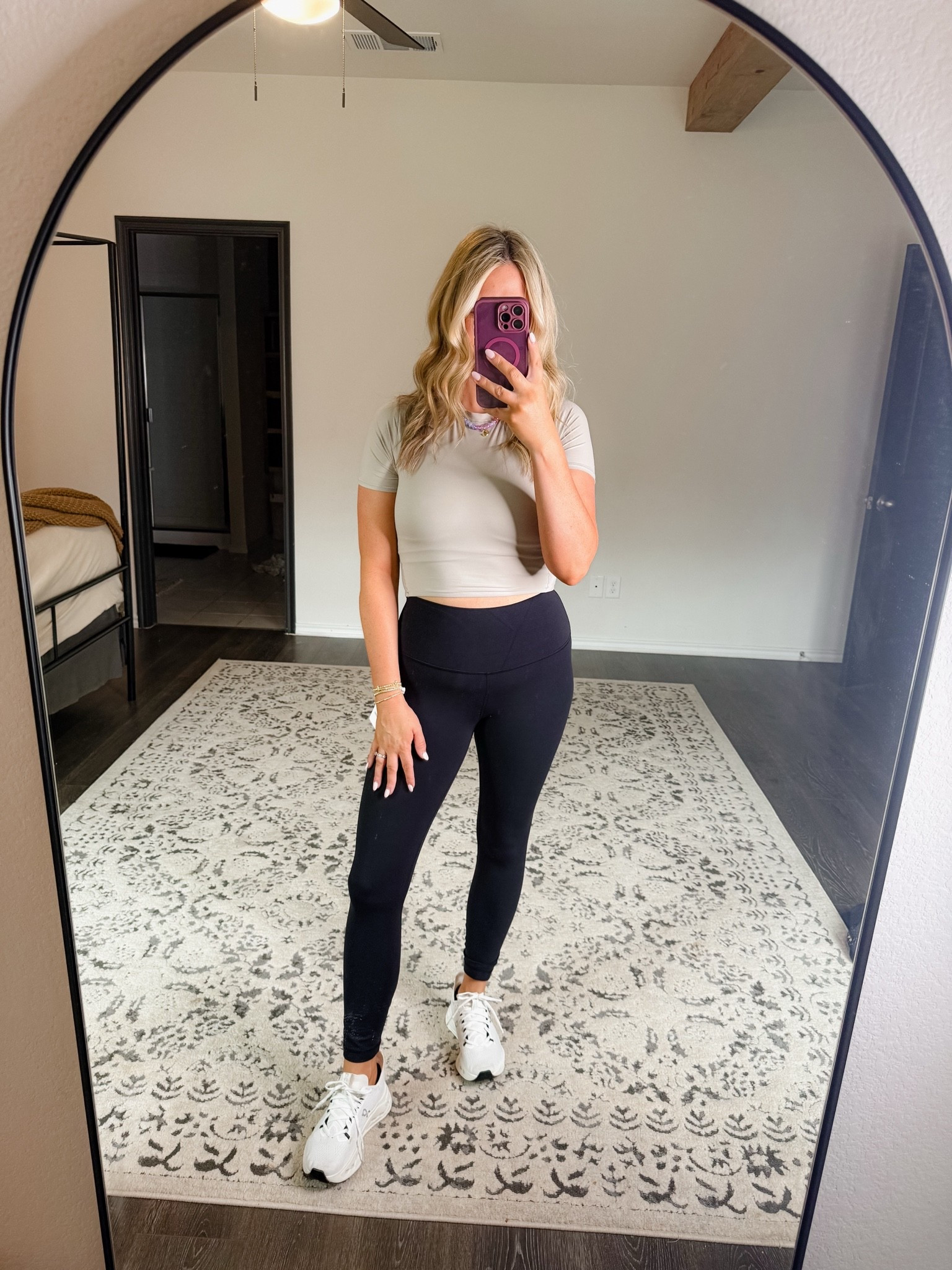 NULU cropped t shirt in M/ align leggings in 6! Butter soft!

#LTKootd #LTKActive