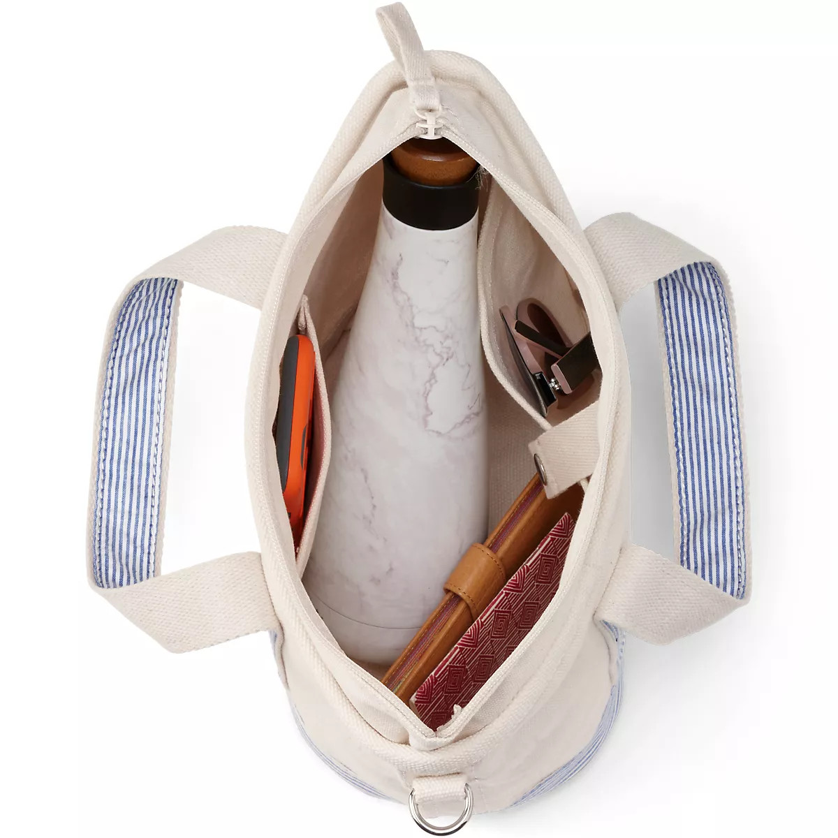 Small 3 Pocket Zip Top Canvas Tote Bag | Lands' End (US)