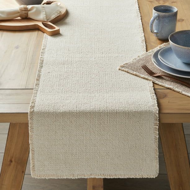 Better Homes & Gardens Fringe Cotton Rich 14" x 90" Table Runner, Camel | Walmart (US)