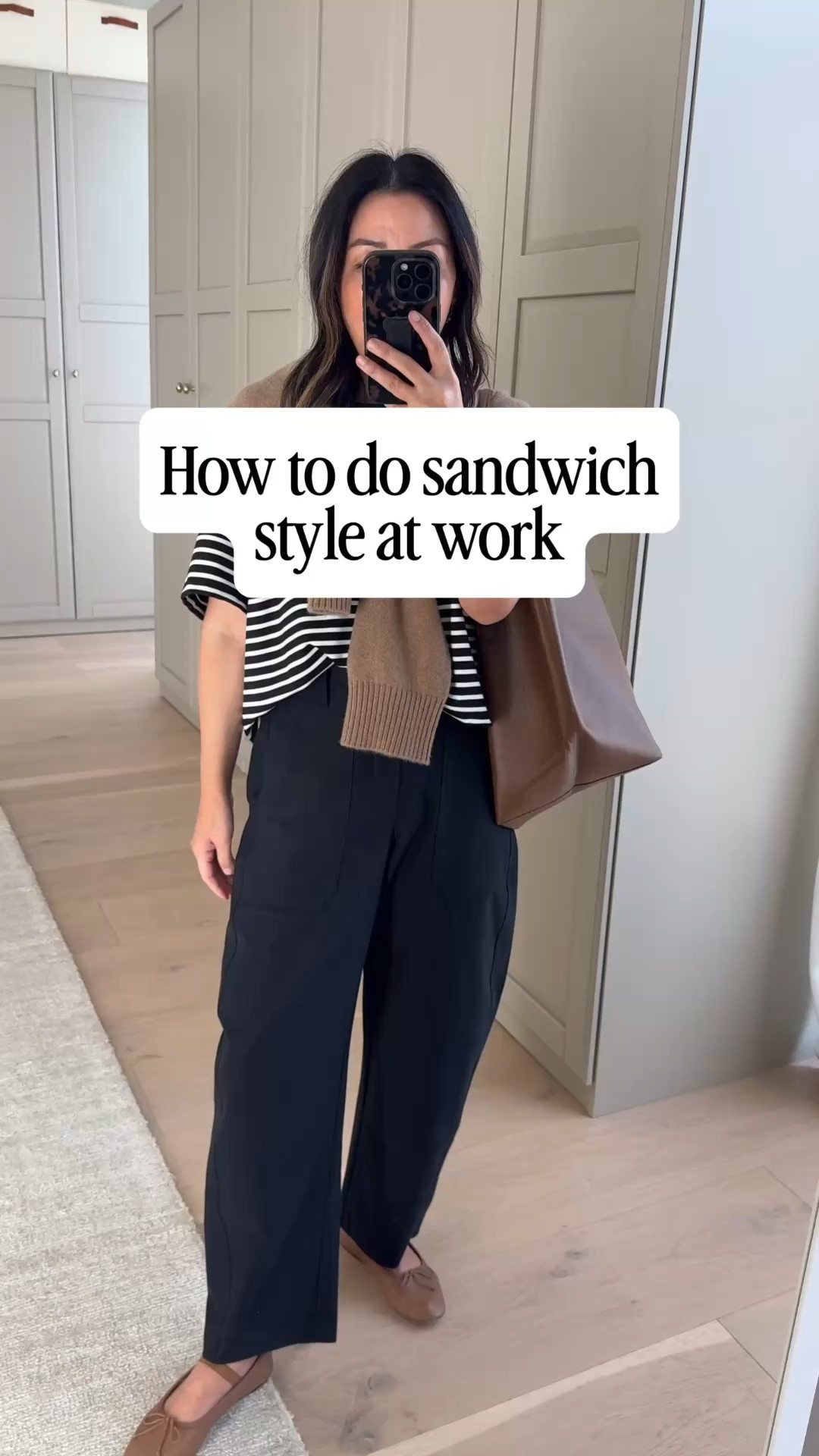 Teaching you the sandwich style at work. 

Le Bop tee medium
Athletes pants petite 2
Loeffler Randall flats 5.5
Quince sweater xs
Mansur Gavriel tote - color is old.

#LTKmomlife #LTKPetite