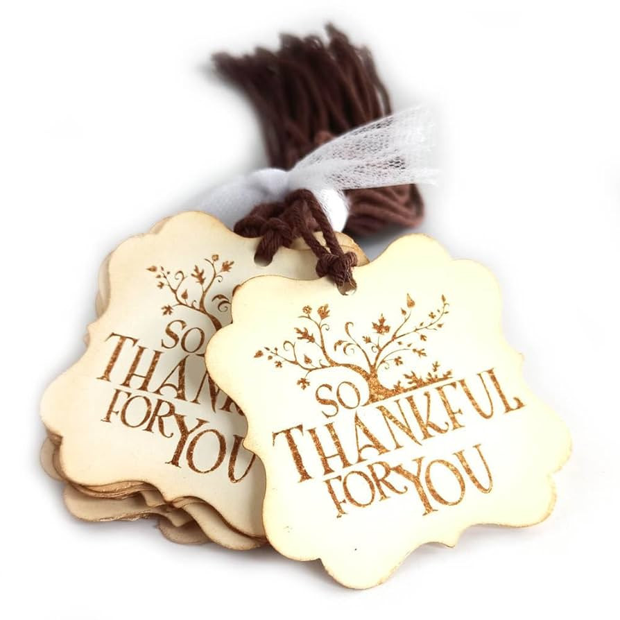 So Thankful For You Gift Tags by Adore By Nat - Wedding Autumn Thanksgiving Party Thank You Favor... | Amazon (US)