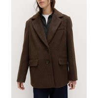M&S Wool blend brushed blazer Chocolate | Marks & Spencer (UK)