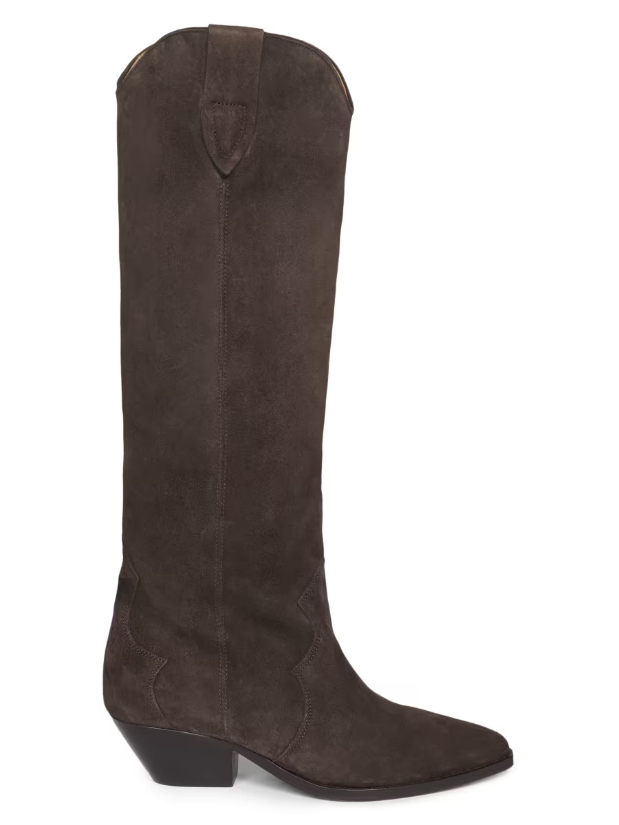 Denvee 40MM Suede Tall Western Boots | Saks Fifth Avenue