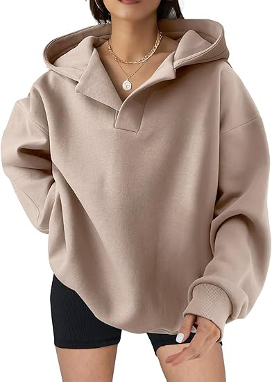 SHEWIN Women Casual Oversized Long Sleeve Fleece Sweatshirt Hoodies with Pockets, S-XXL | Amazon (US)