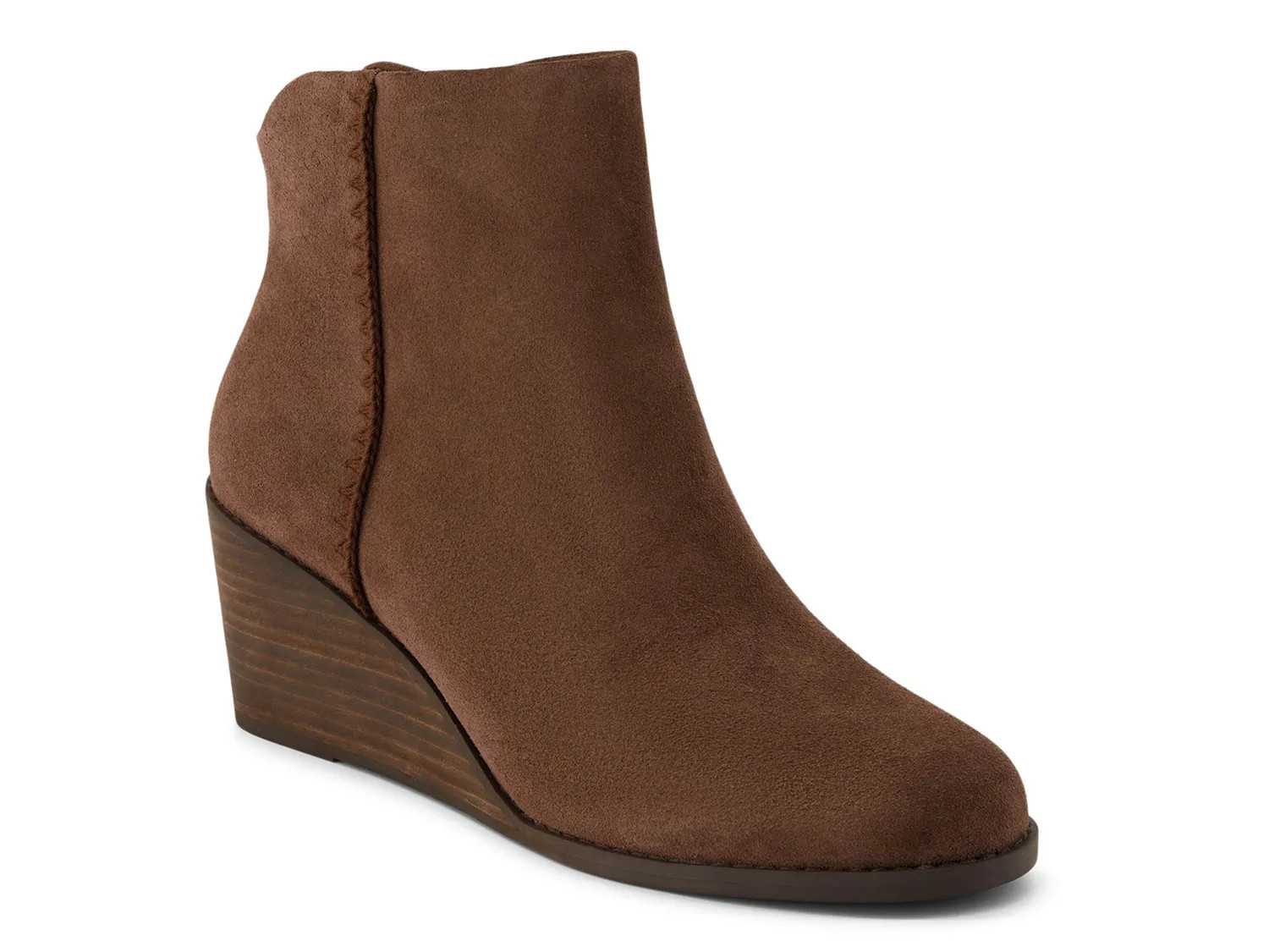 TOMS Joanna Wedge Bootie | Women's | Dark Brown | Size 11 | Boots | Wedge | DSW