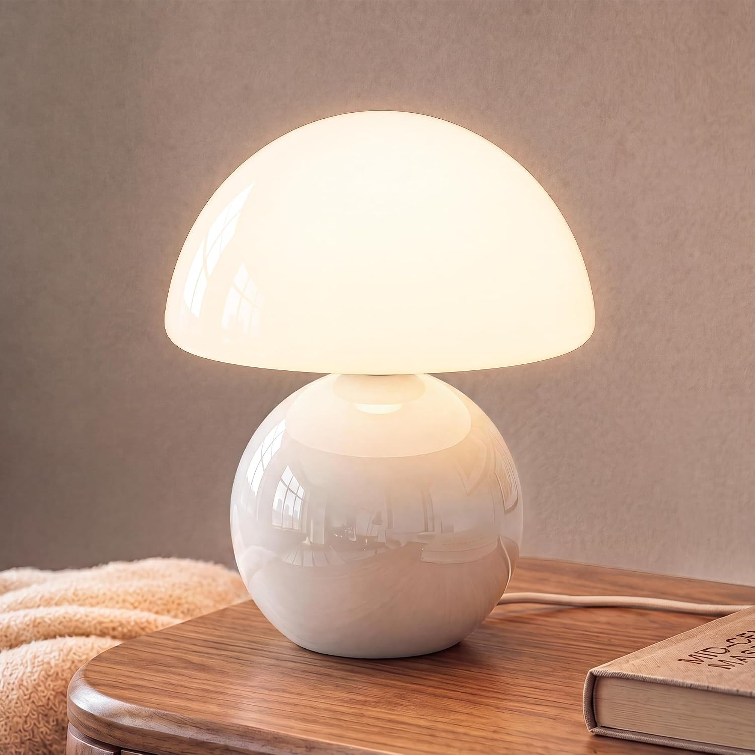 Mushroom Lamp Table Lamp for Bedroom-Small Desk Table Lamps,White | Amazon (US)