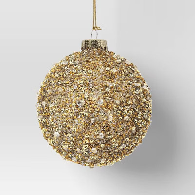 Christmas Gold Glass Beaded Ball Ornament - Wondershop™ | Target