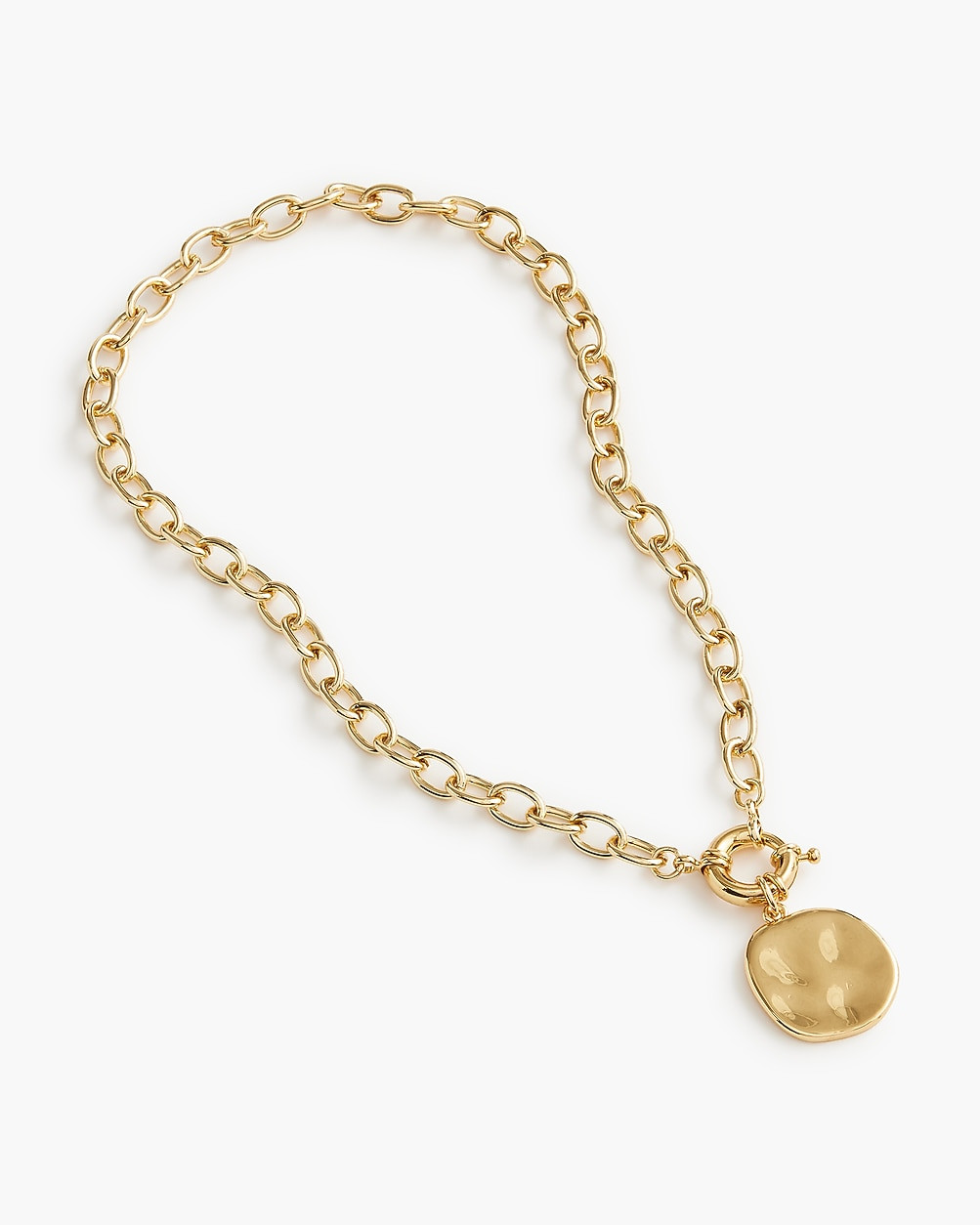 Chain necklace with hammered pendant | J.Crew Factory
