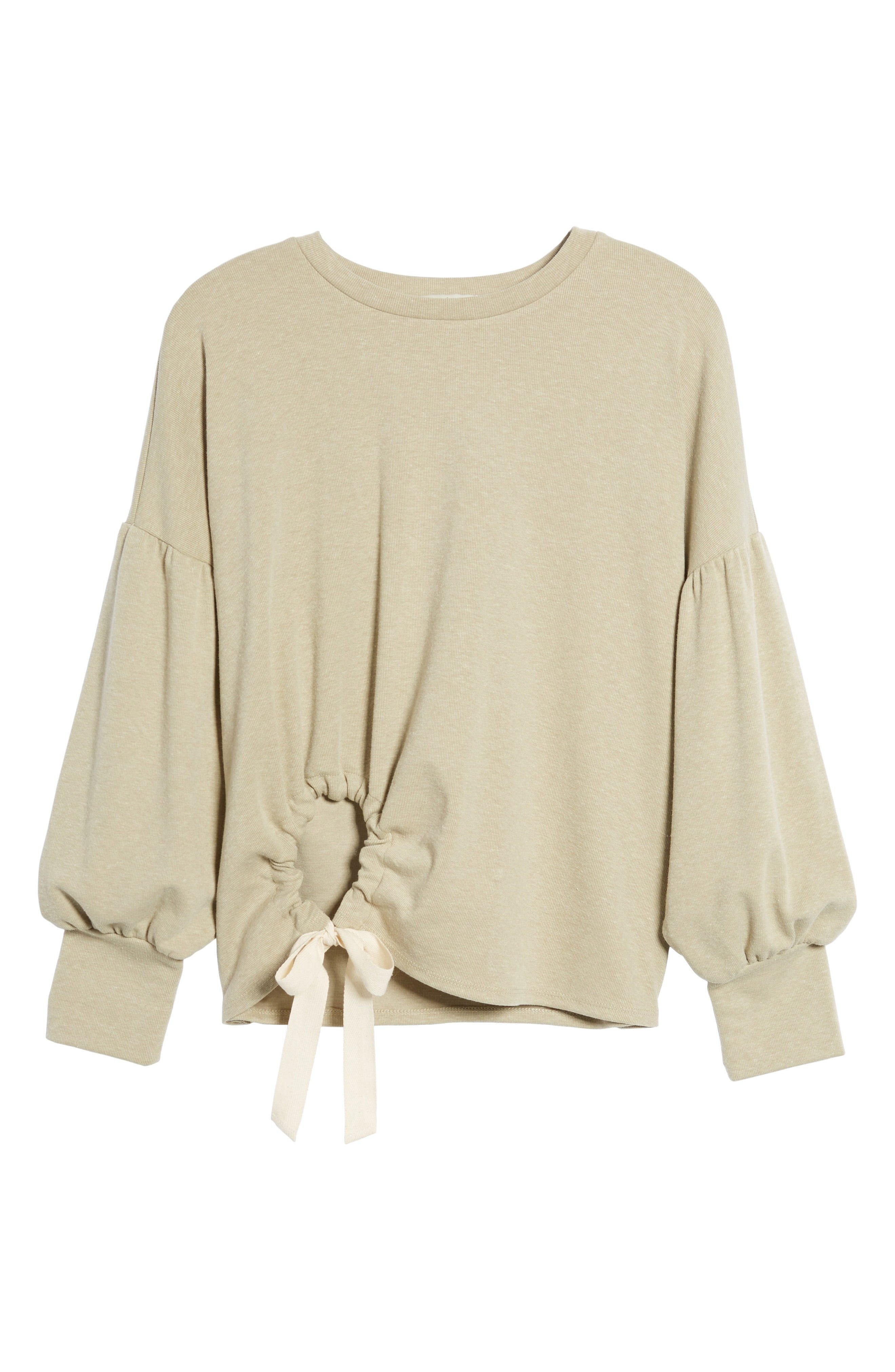 Balloon Sleeve Tie Sweatshirt | Nordstrom