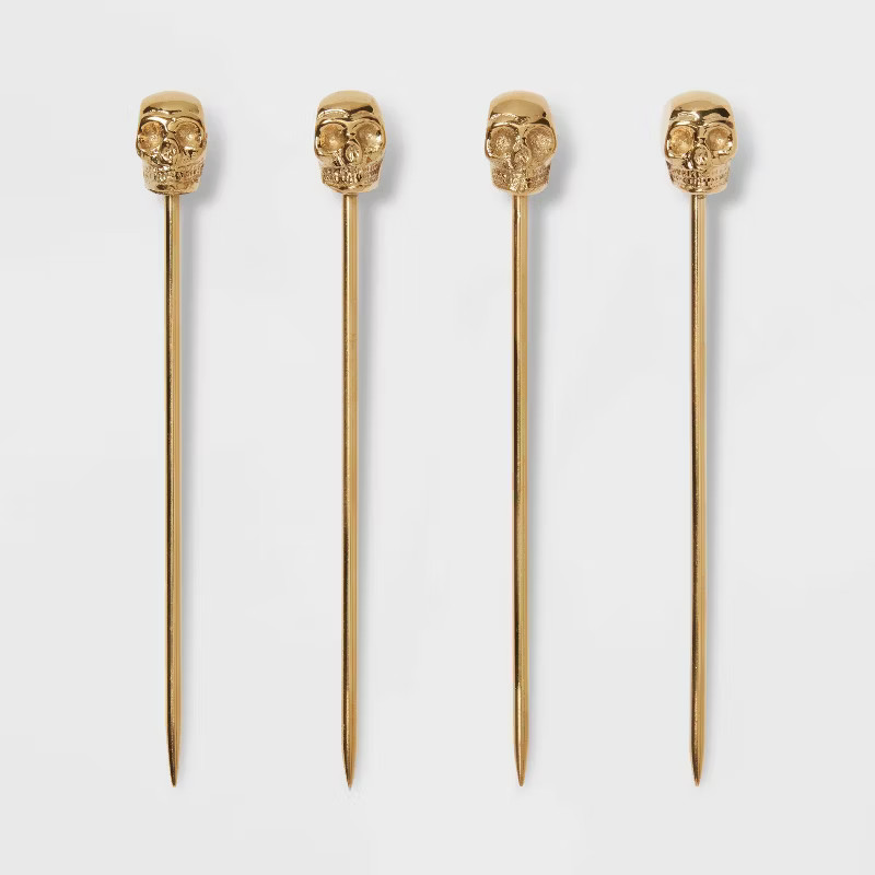 4pc Stainless Steel Drink Stirrer and Cheese Pick Halloween Set - Threshold™ | Target