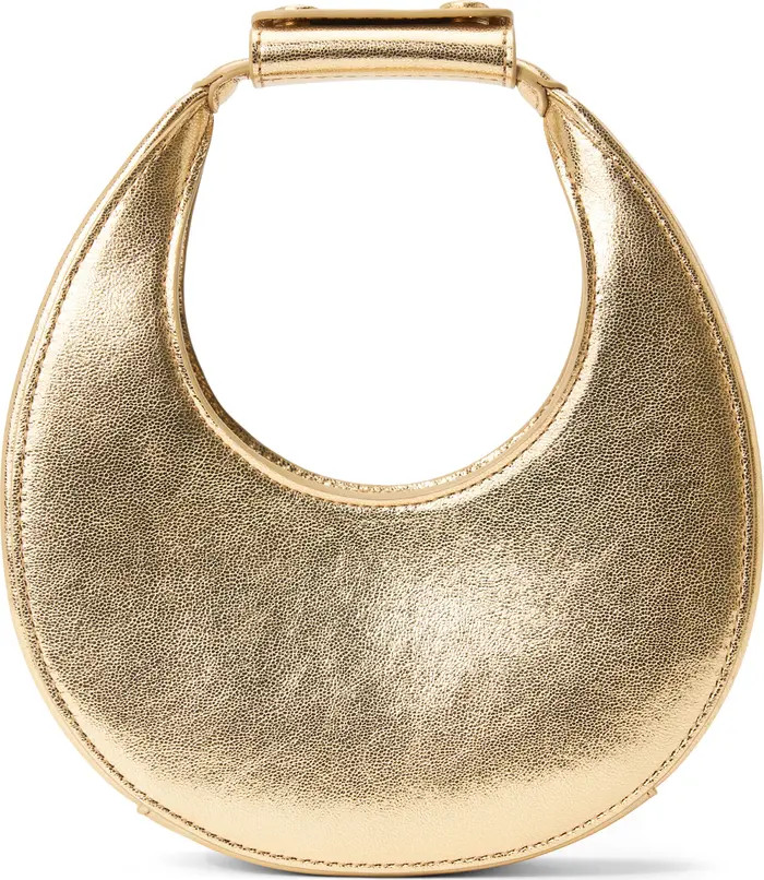 STAUD Good Night Metallic Leather Top Handle Moon Bag | Nordstrom | Nordstrom