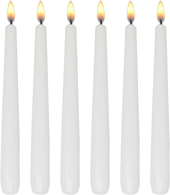 Taper Candles ,Tapered Candlesticks - dripless 8 Inch unscented, White , 6 Pack | Amazon (US)