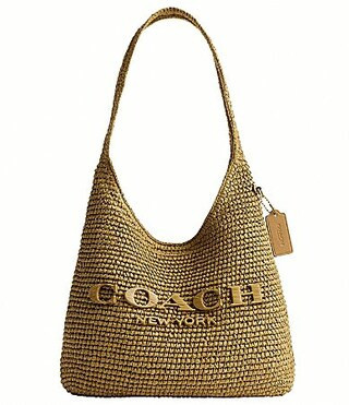 COACH Brooklyn 28 Straw Shoulder Bag - Muted Olive | Dillard's