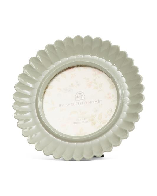 4x4 Round Scalloped Tabletop Picture Frame | TJ Maxx