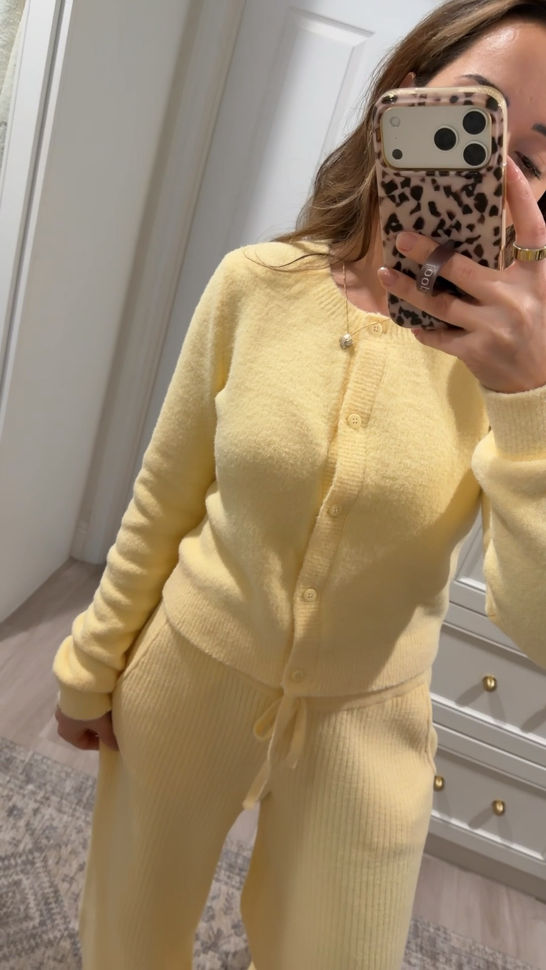 Alo snuggle up sweater high-waist wide leg pant and cardigan in candlelight yellow 💛✨

#LTKmomlife #LTKootd