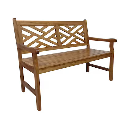 Style Selections 46.85-in W x 74.4-in H Natural Garden Bench Lowes.com | Lowe's