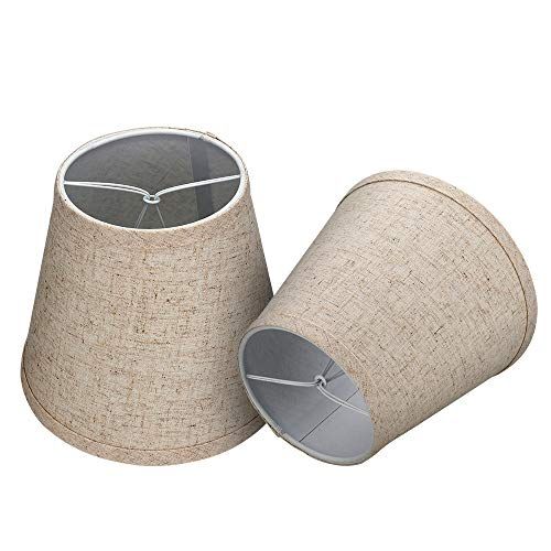 Double Small Lamp Shade Clip On Bulb Set of 2 for Candelabra Bulbs, ALUCSET Barrel Fabric Lampshade  | Amazon (US)