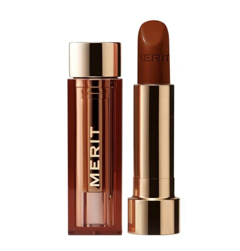 Merit Signature Lip Lightweight Satin Lipstick - 0.10 oz / 3 g (Tiger (brick red), standard) | Amazon (US)