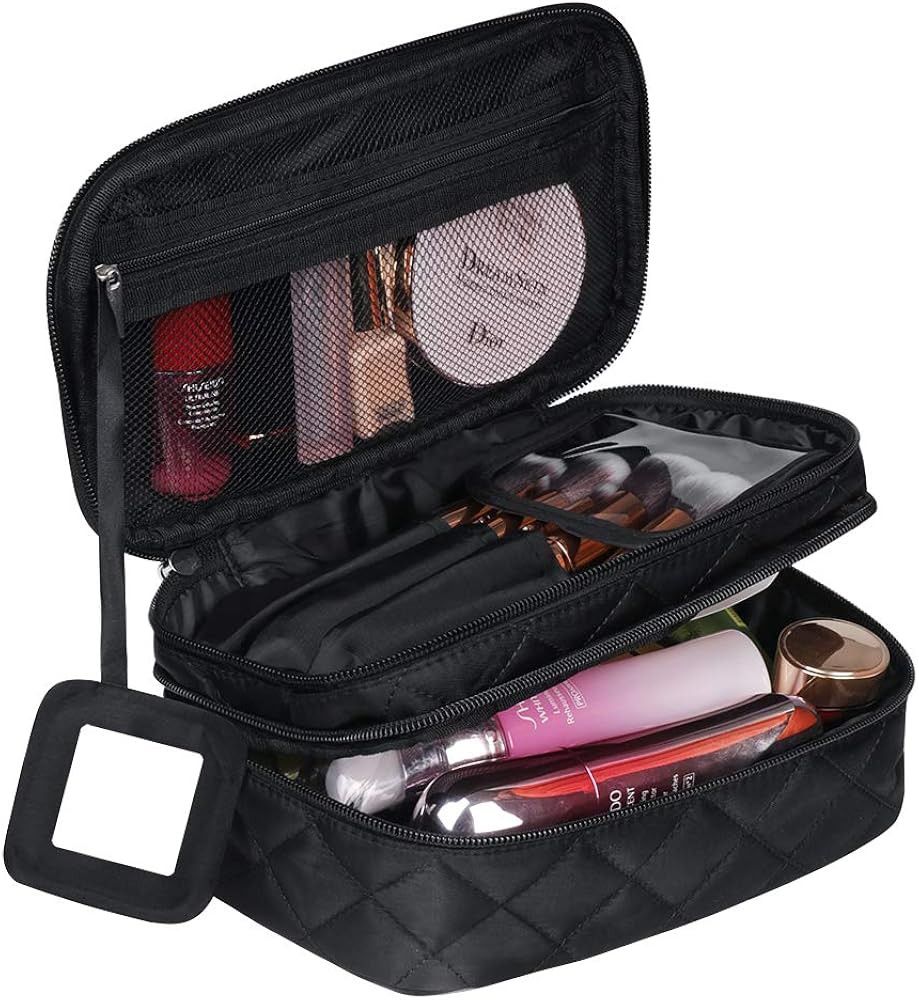 CGBOOM Makeup Bag Organizer, Portable Travel Toiletry Bag for Women, Large Capacity Double Layers... | Amazon (US)