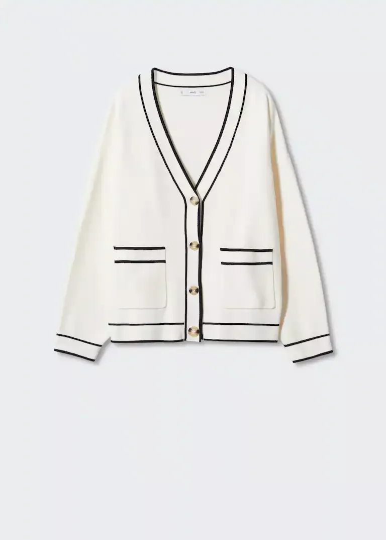 Contrast trims cardigan - Women curated on LTK