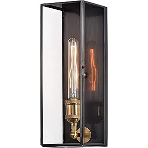 C Cattleya Brass Outdoor Wall Sconce with Clear Tempered Glass Porch Light Fixtures Waterproof Re... | Amazon (US)