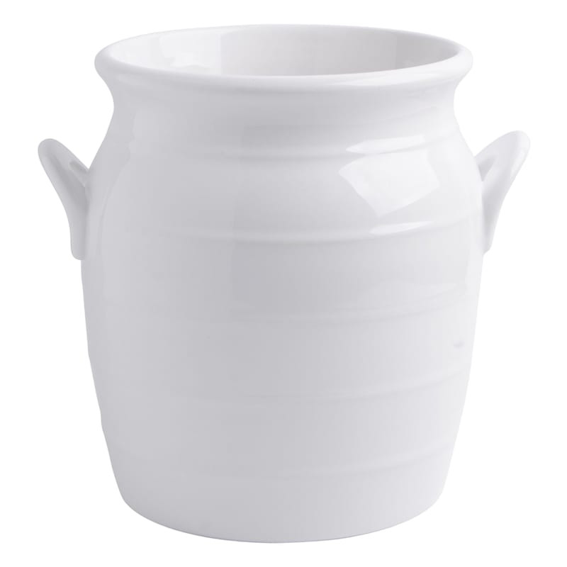 White Utensil Crock, 8.5" | At Home