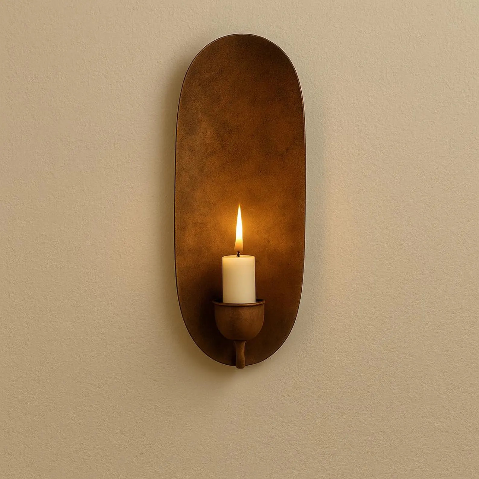 Handcrafted Vintage Verdigris Wall Sconce, Rustic Oval Candle Holder - Etsy Canada | Etsy (US)