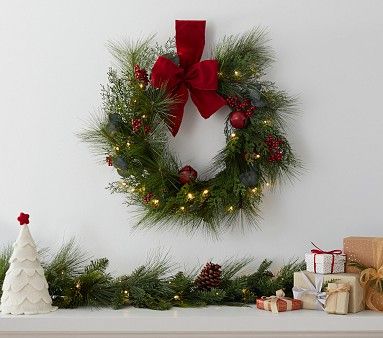 Lit Jingle Bell Faux Wreath | Pottery Barn Kids