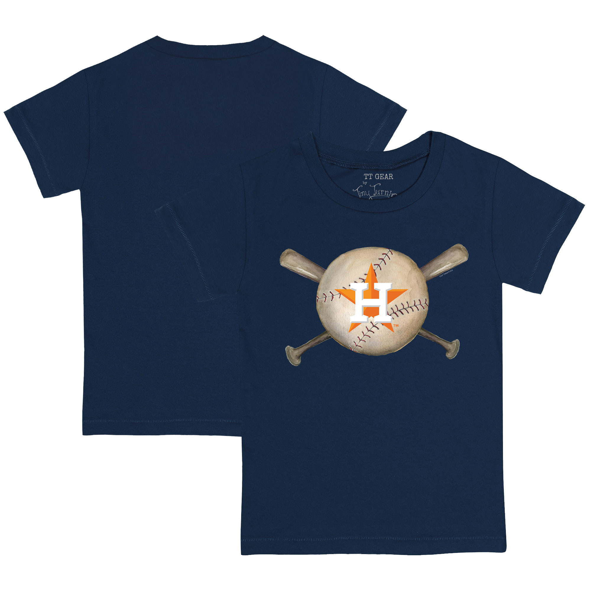 Toddler Tiny Turnip Navy Houston Astros Baseball Cross Bats T-Shirt | Fanatics